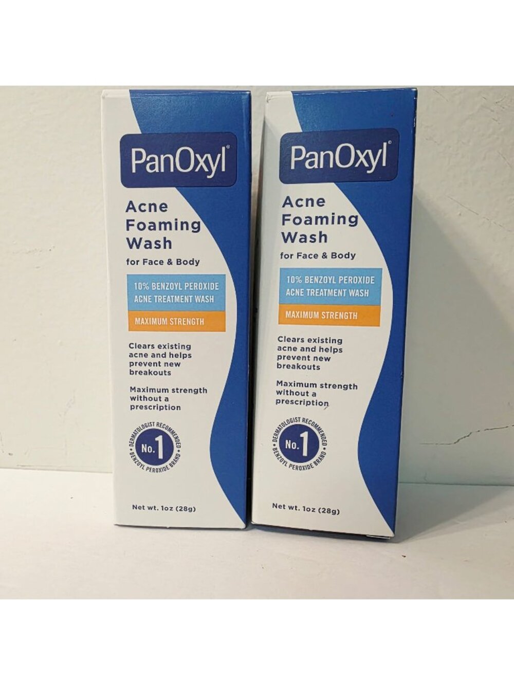 2 PanOxyl Pack Acne Face Foaming Wash Benzoyl Peroxide 1oz Travel Size Exp 02/28